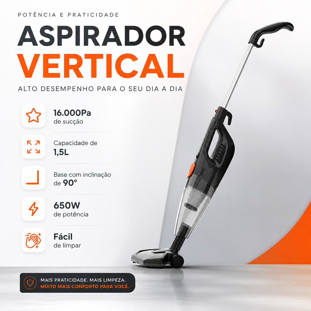 Aspirador de Pó Vertical Gaabor GVCW-M15A 2 em 1 650W