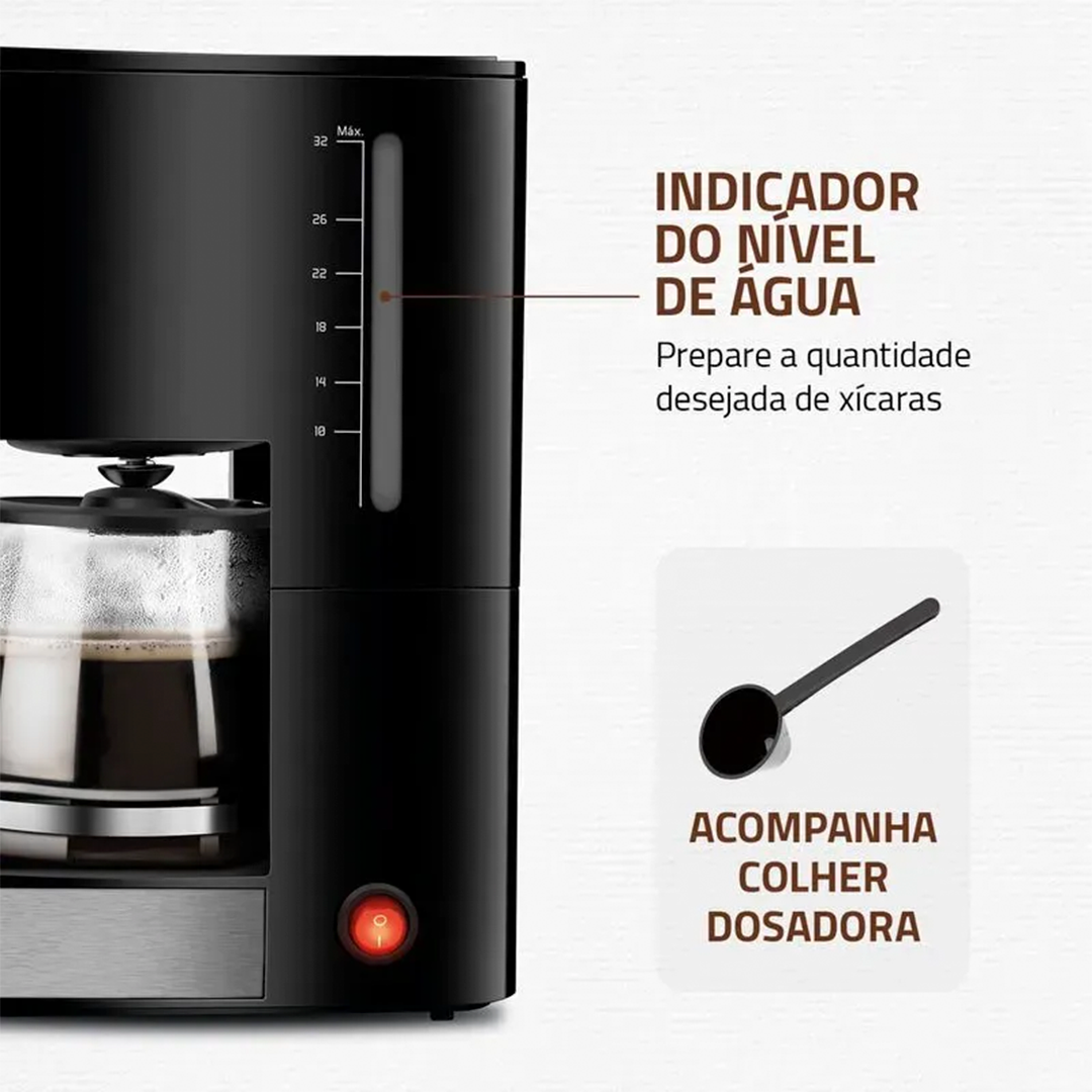 Cafeteira Elétrica Mondial Dolce Arome C-44-32X-SI 800W
