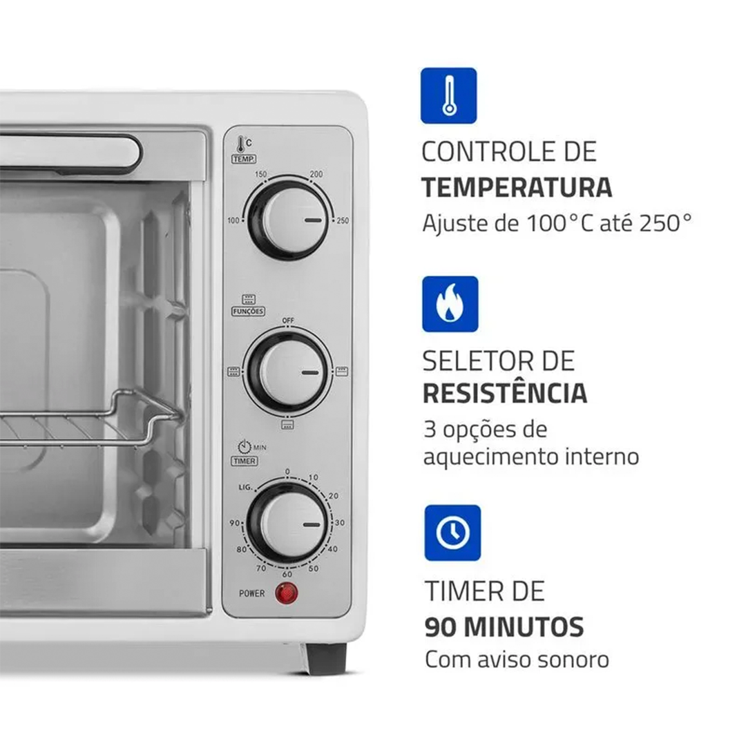Forno Elétrico Mondial Grand Family II 52L FRN-52-W 1800W