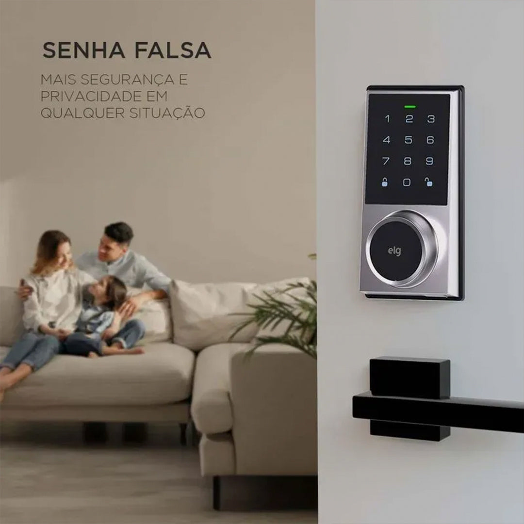 Fechadura Digital de Embutir ELG SCFD100CZ com Senha e Chave