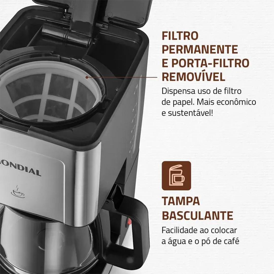 Cafeteira Elétrica Mondial Dolce Arome C-44-32X-SI 800W