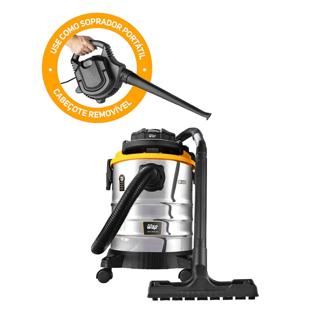 Aspirador de Pó e Água Wap GTW INOX 25 Filtro Lavável 2000W