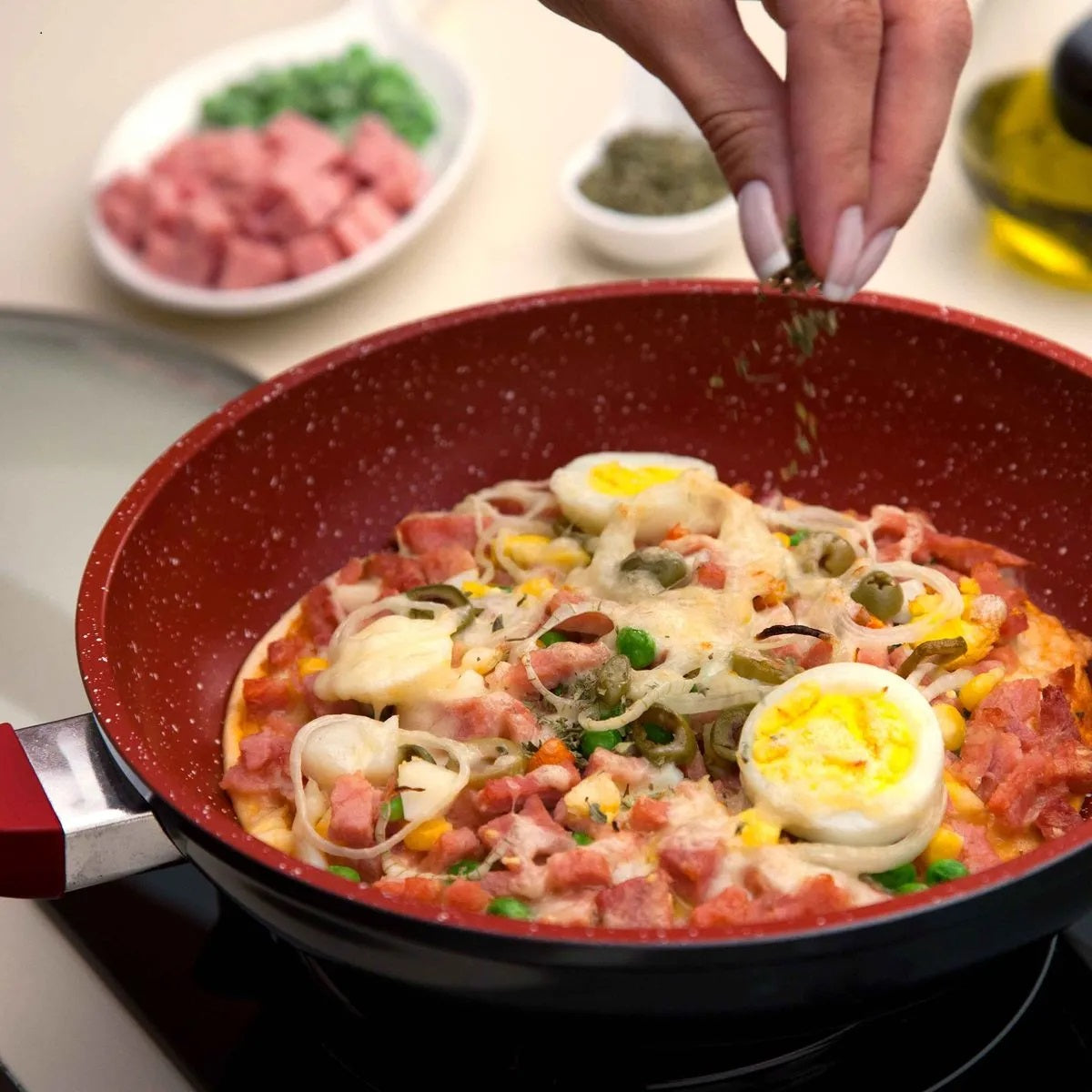 Panela Polishop Sauté Grand Antiaderente 1,7L Cabo Fixo 24cm