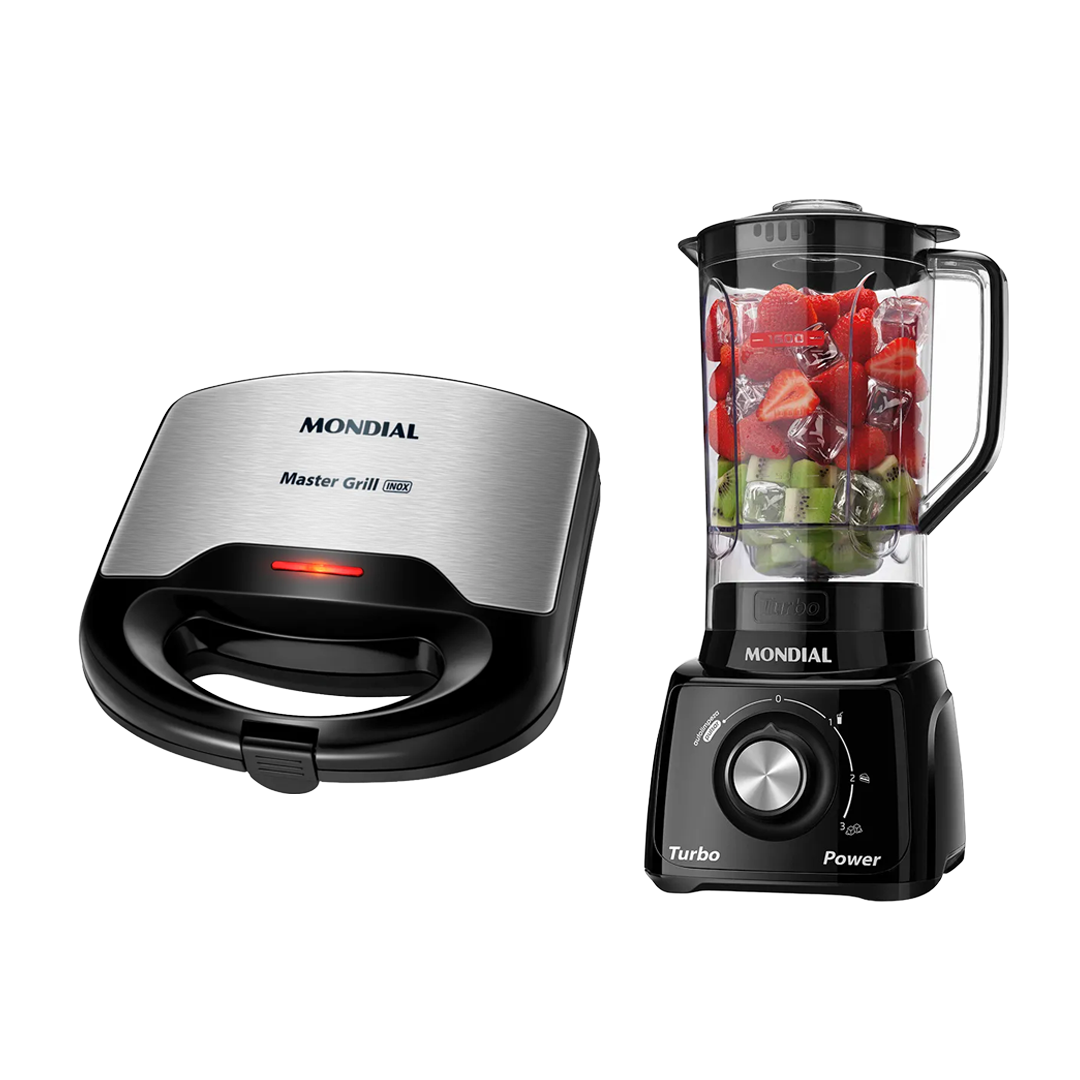 Kit Mondial Liquidificador 2,2l e Sanduicheira Grill 750W