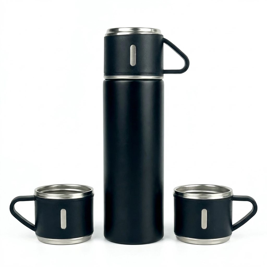 Conjunto Garrafa de Café Térmica Inox com 3 Xícaras 500ml
