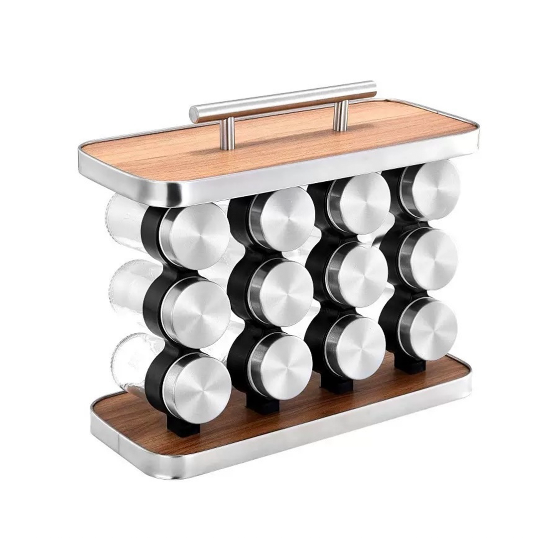 Conjunto 12 Potes Temperos Retangulares Organizador Cozinha