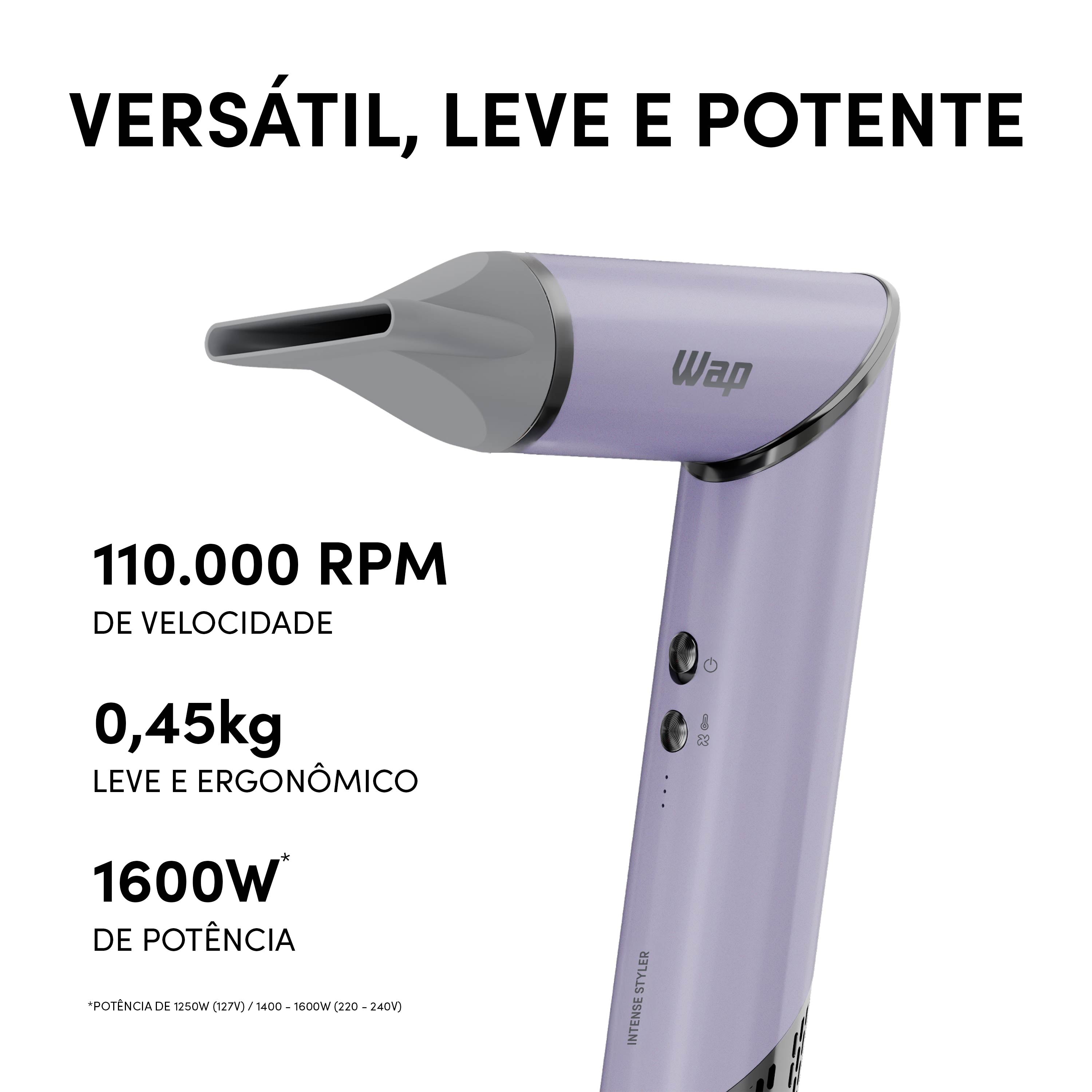 Secador e Modelador WAP INTENSE STYLER WS1600 Motor Digital