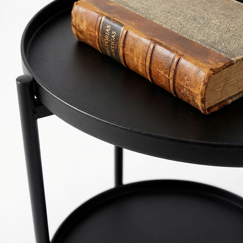 Mesa Lateral Multi-funcional Redonda 2 Andares Bandeja