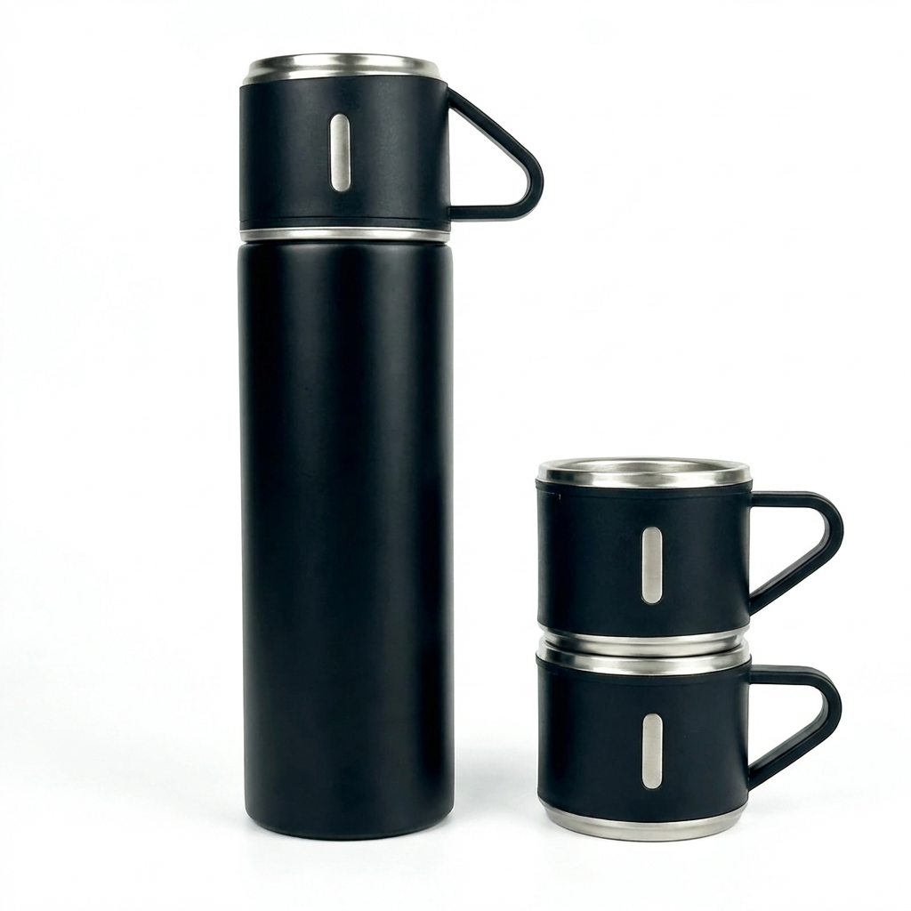 Conjunto Garrafa de Café Térmica Inox com 3 Xícaras 500ml