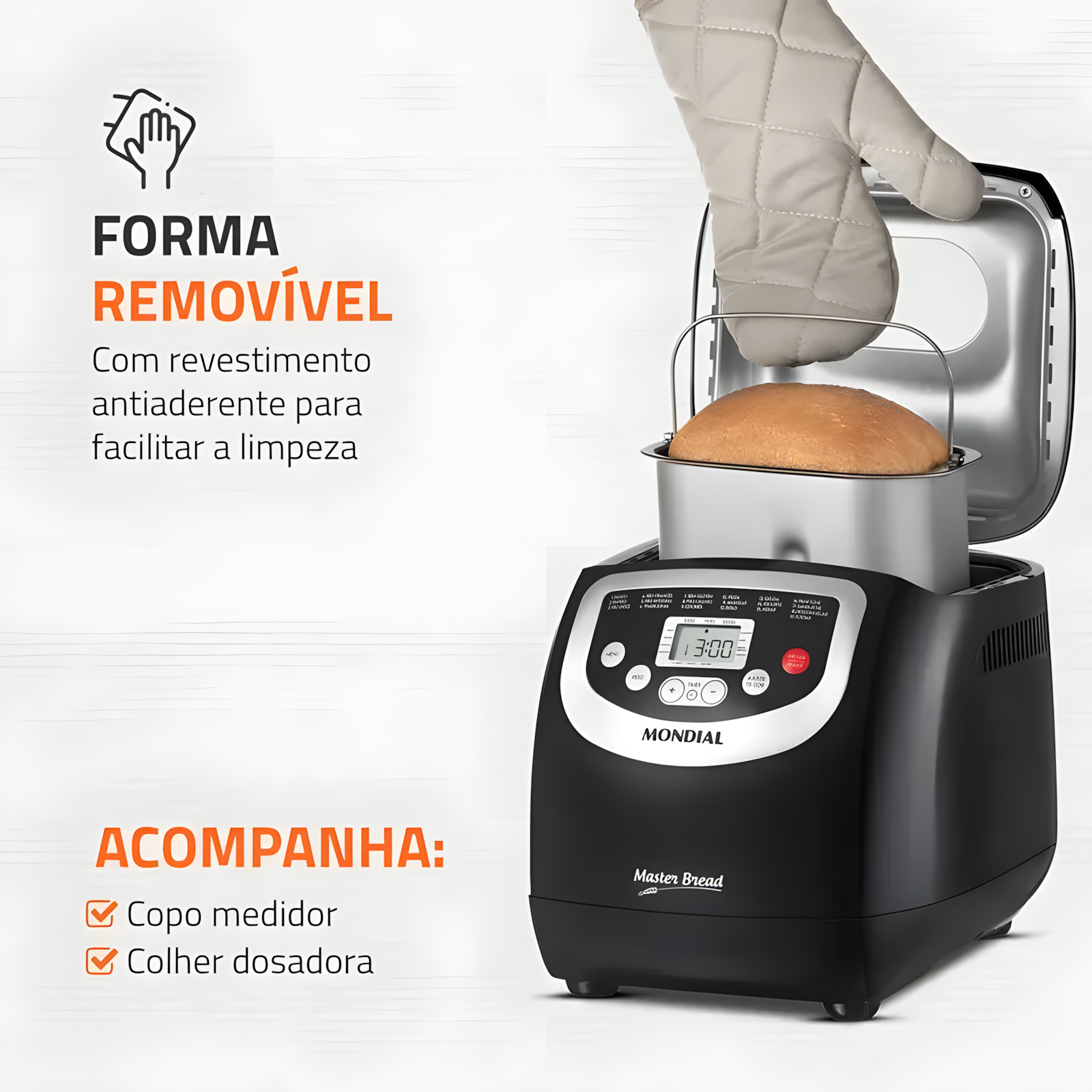 Panificadora Mondial Master Bread 19 Programas Digital 700W