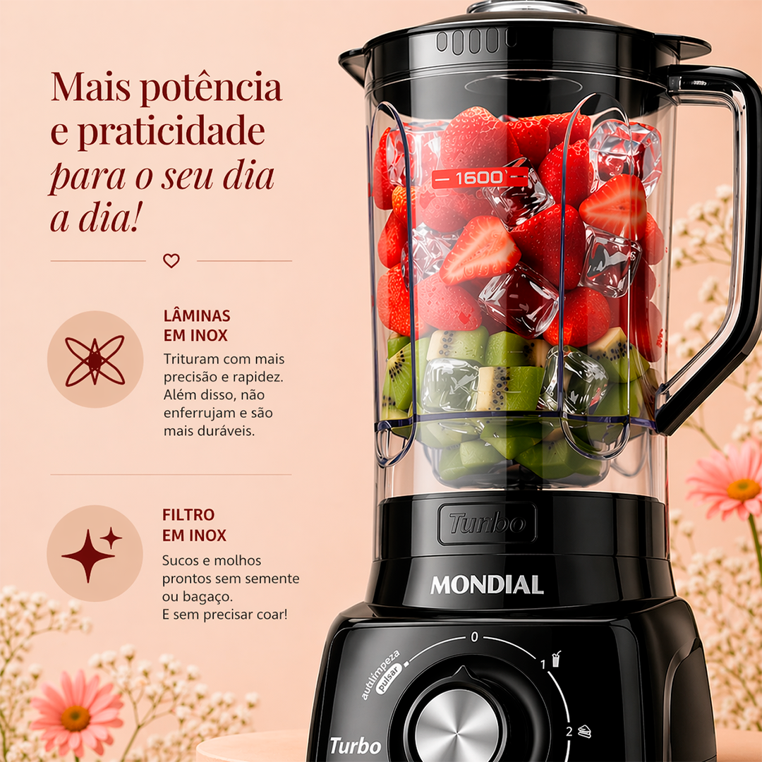 Kit Mondial Liquidificador 2,2l e Sanduicheira Grill 750W