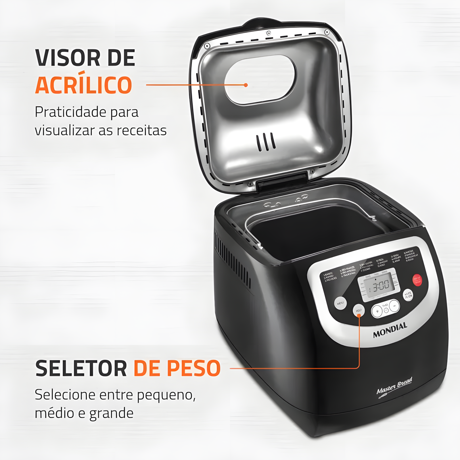 Panificadora Mondial Master Bread 19 Programas Digital 700W