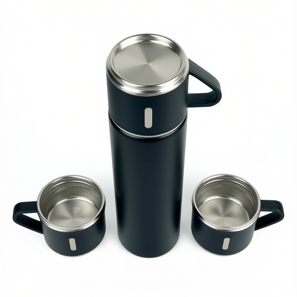 Conjunto Garrafa de Café Térmica Inox com 3 Xícaras 500ml