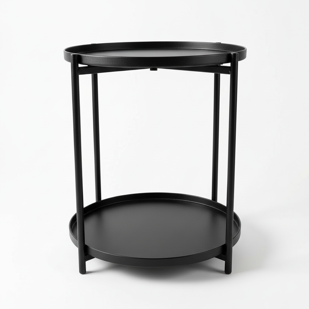 Mesa Lateral Multi-funcional Redonda 2 Andares Bandeja