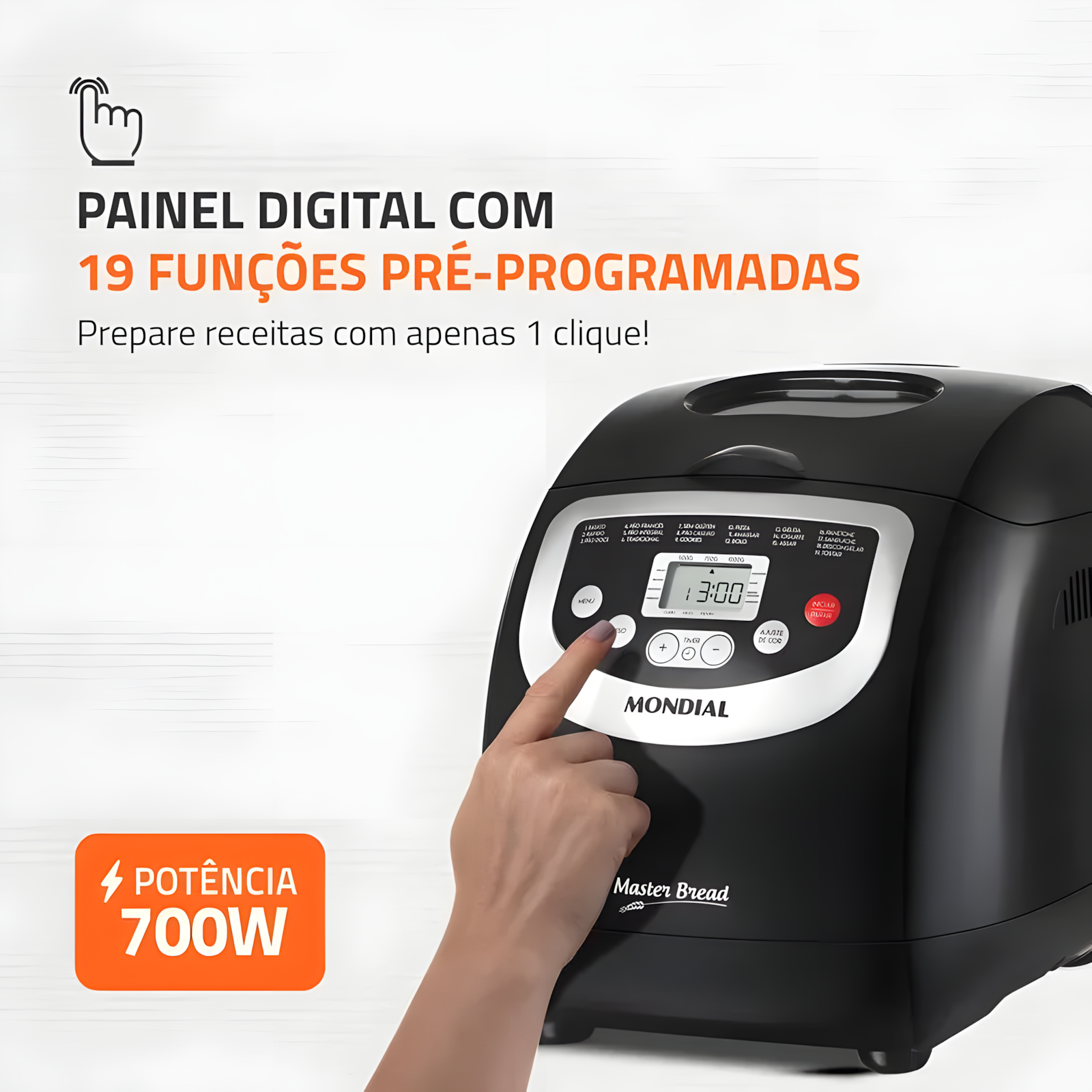 Panificadora Mondial Master Bread 19 Programas Digital 700W