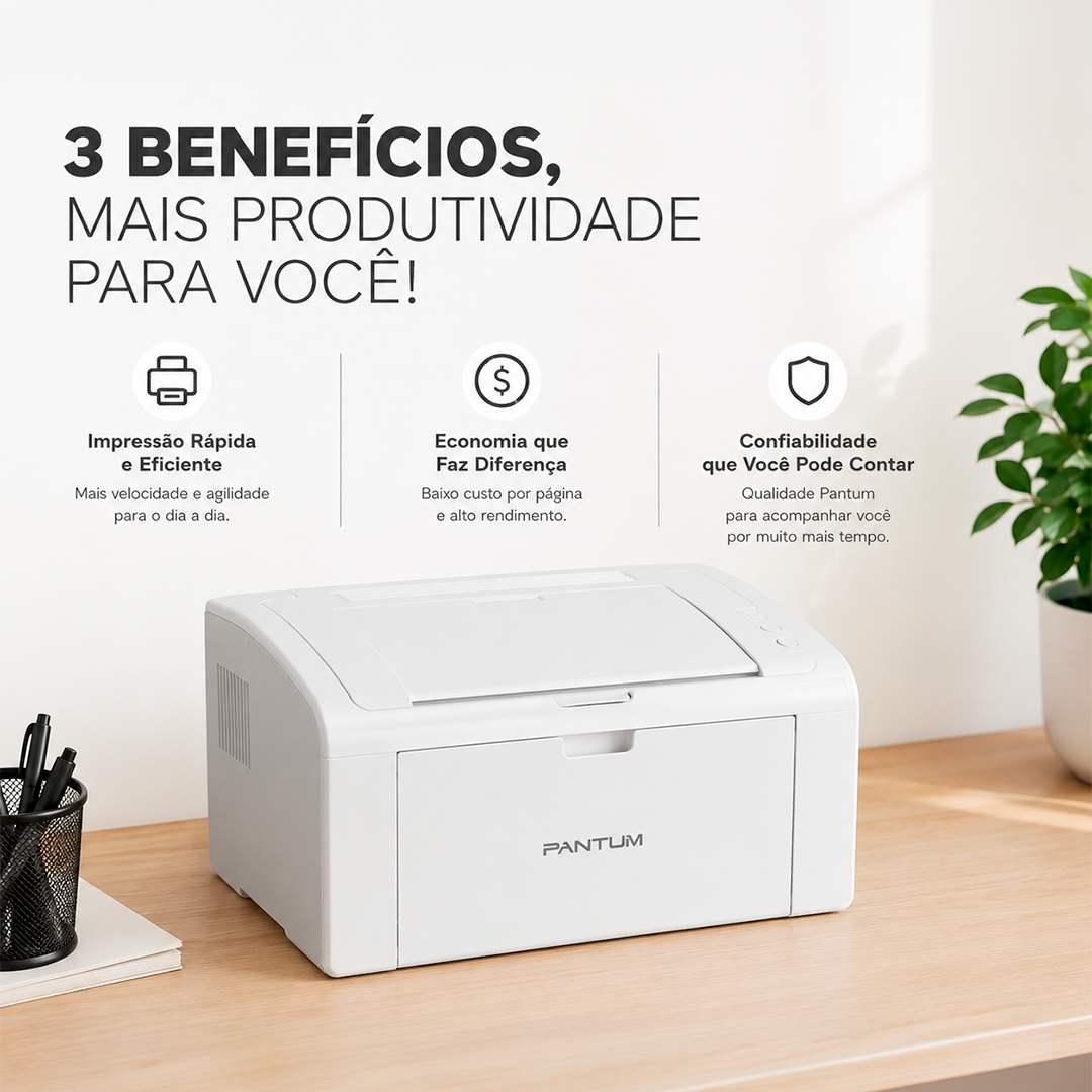Impressora Monocrómatica a Laser Pantum P2509W 22PPM