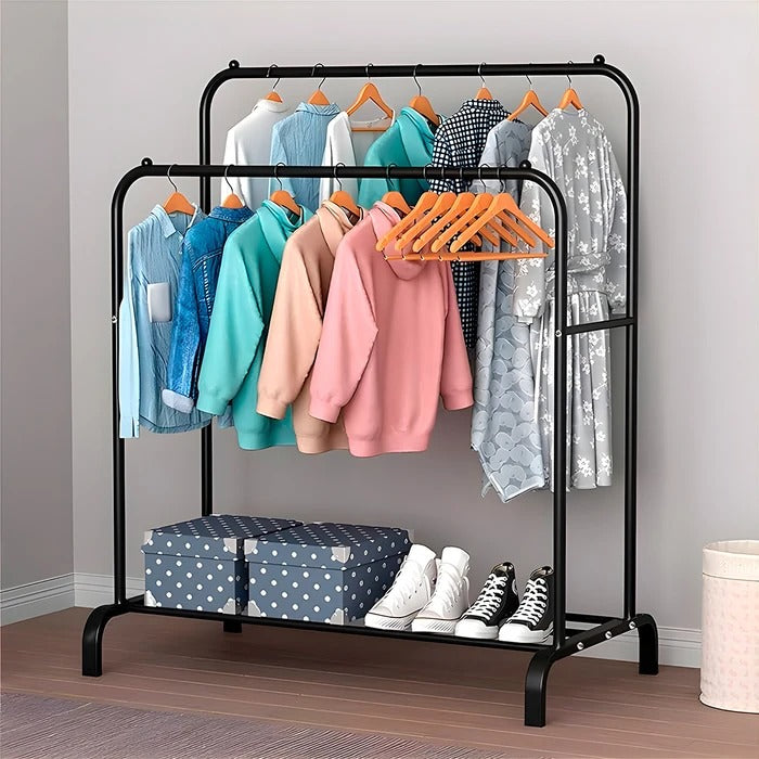 Cabideiro Duplo Decoteam DDR-012 com Sapateira em Metal