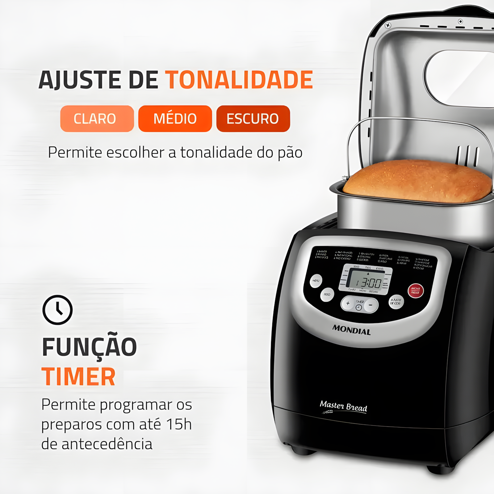 Panificadora Mondial Master Bread 19 Programas Digital 700W