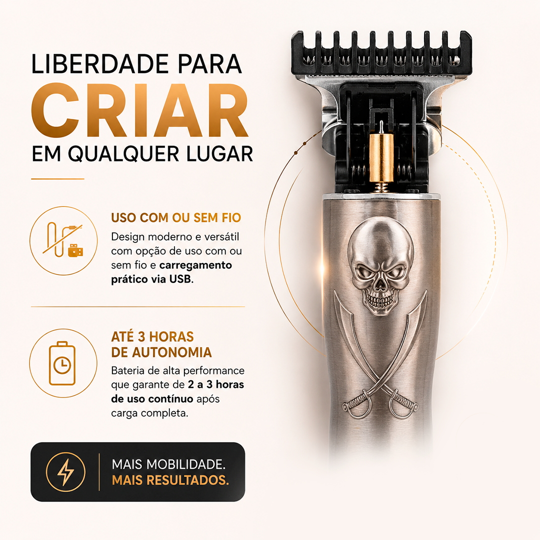 Maquina de Acabamento Lizz MISTER KILLERS 6500RPM Sem Fio 5W