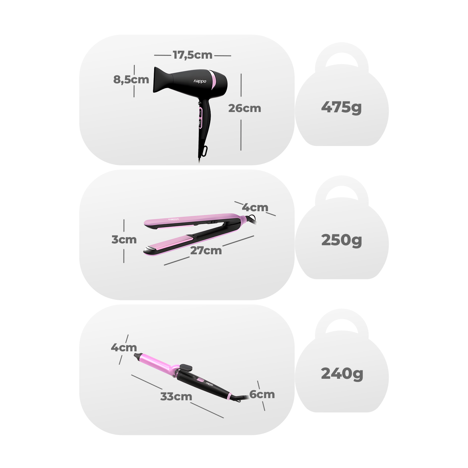 Secador Babyliss E Prancha Alisadora Nappo 3 Em 1 60hz 1500w