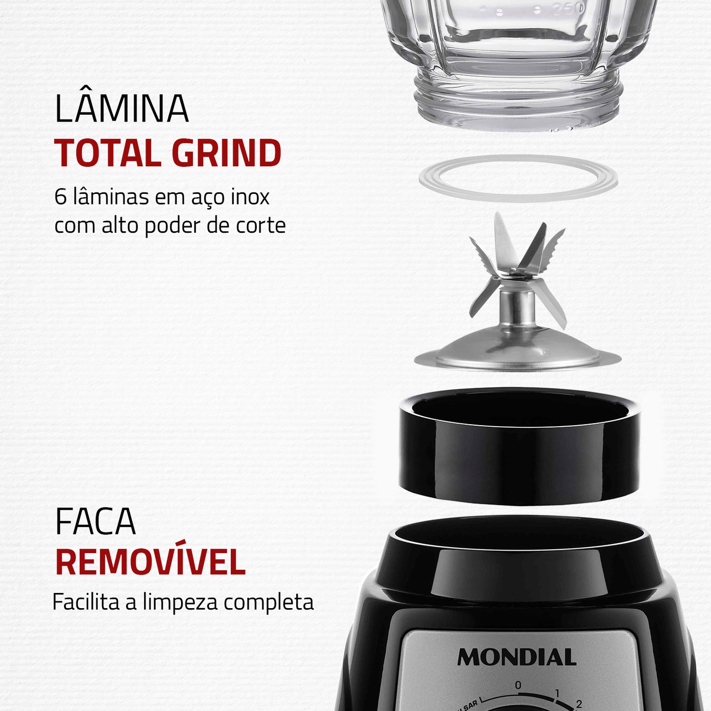 Liquidificador Turbo Glass Mondial L-1400gi 2,2 Litros 1400w 110v