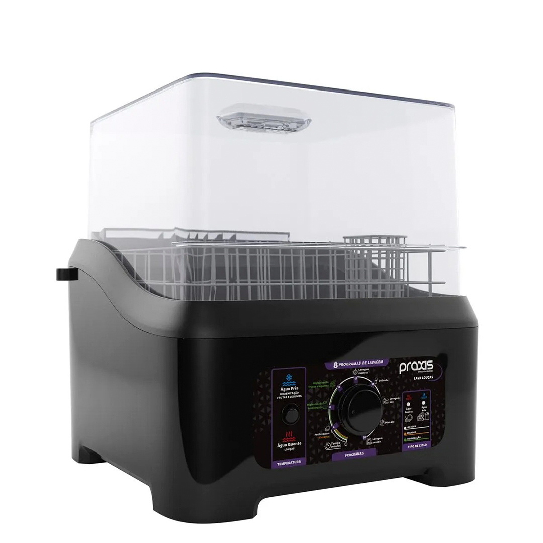 Lava-Louça Praxis Portátil LLP 3L 8 Programa de Lavagem 415W