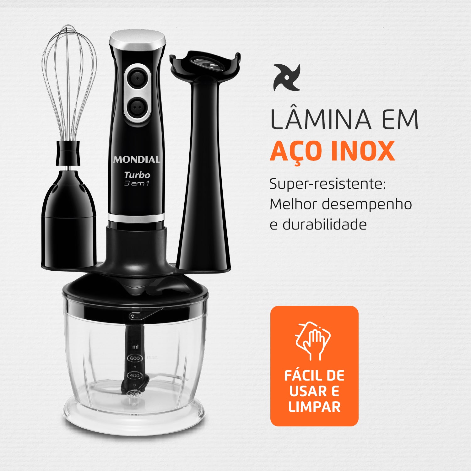 Mixer Turbo Mondial M-14 3 Em 1 Potencia 350w 60hz 110v