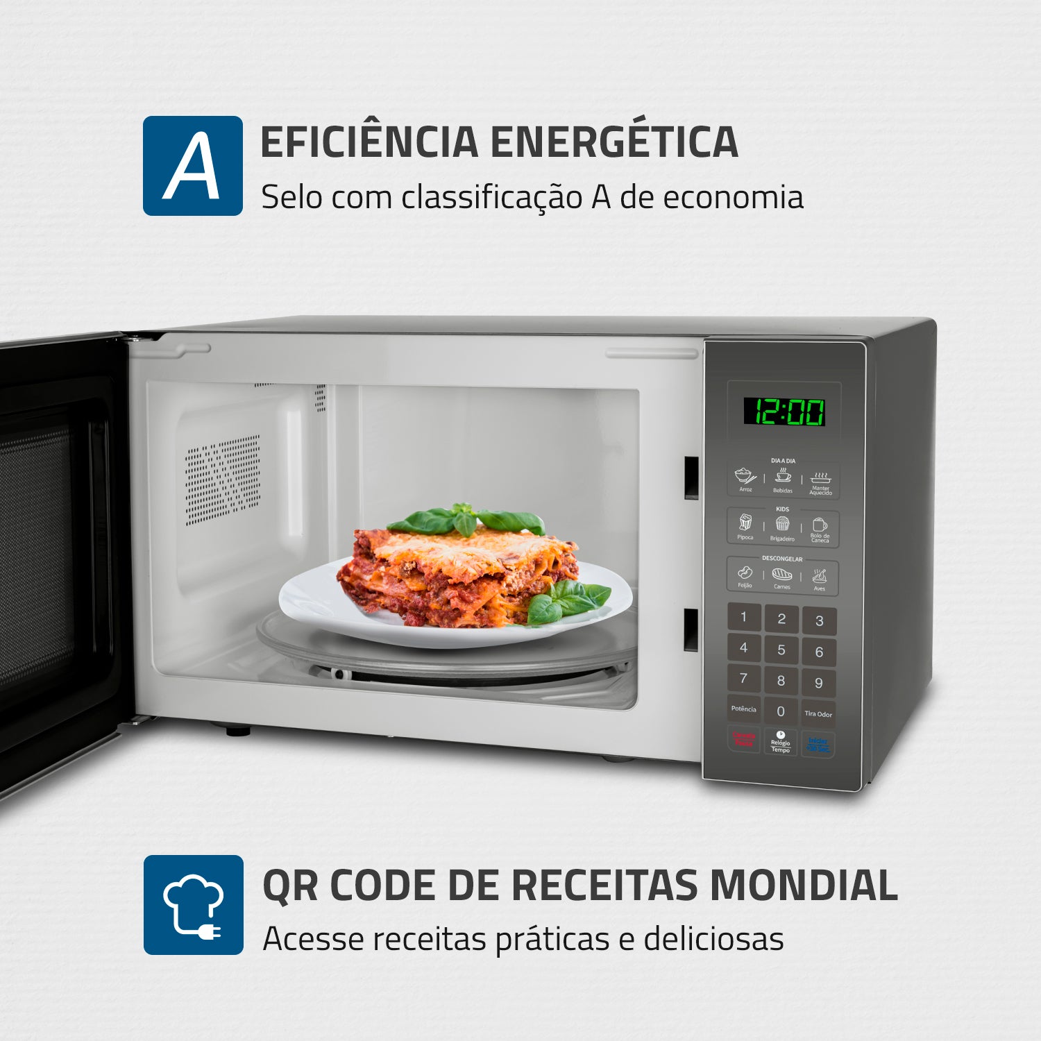 Micro-ondas Mondial MO 02 34 E 1400W 34 Litros 127v 60Hz