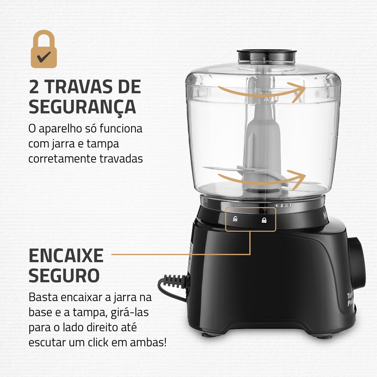 Miniprocessador De Alimentos Turbo Pratic Mondial Mp-16 300w