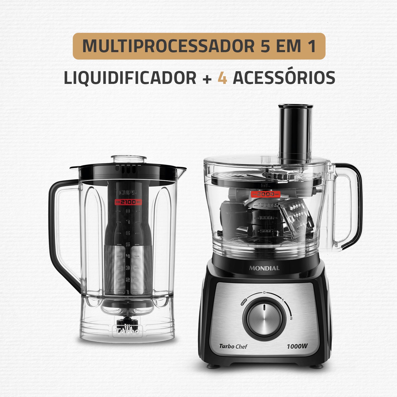 Multiprocessador 5 Em 1 Mondial Turbochef Potência 1000w Loi