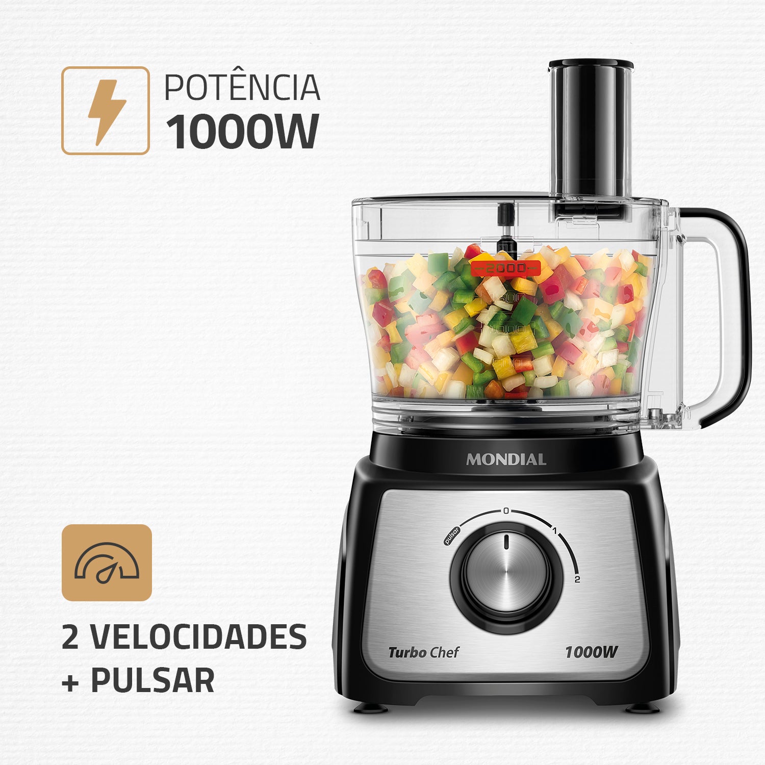 Multiprocessador 5 Em 1 Mondial Turbochef Potência 1000w Loi