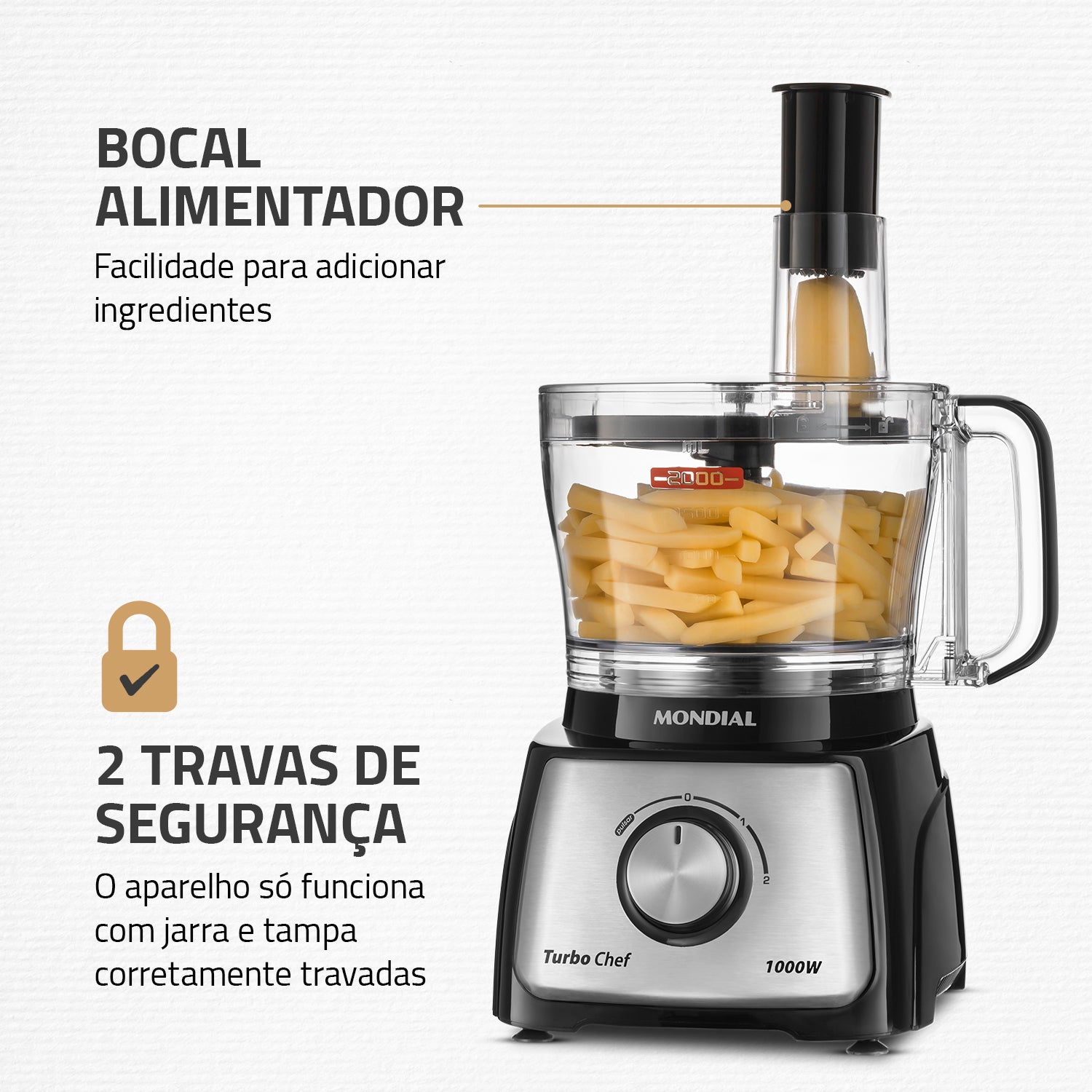 Multiprocessador 5 Em 1 Mondial Turbochef Potência 1000w Loi