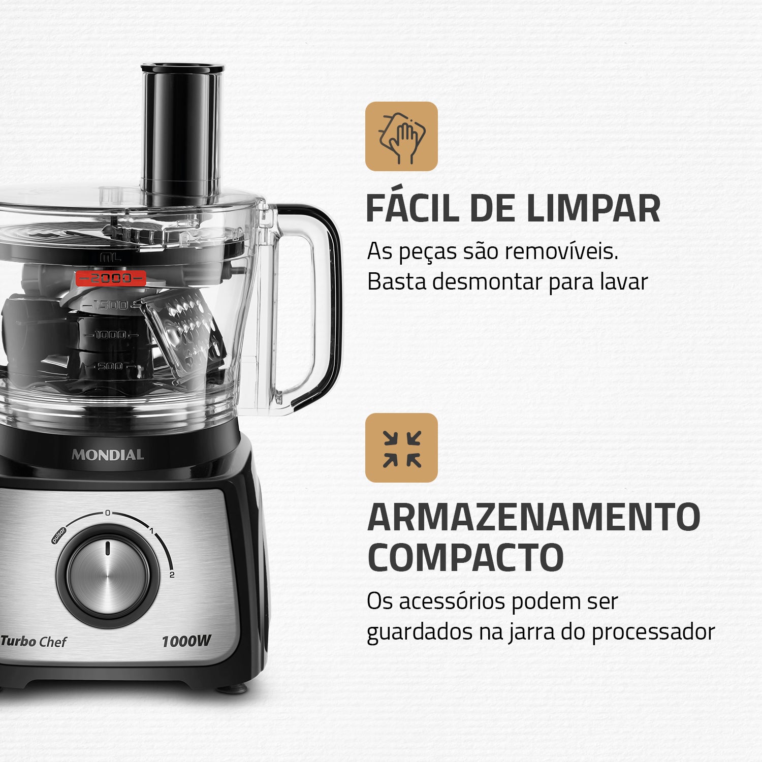 Multiprocessador 5 Em 1 Mondial Turbochef Potência 1000w Loi