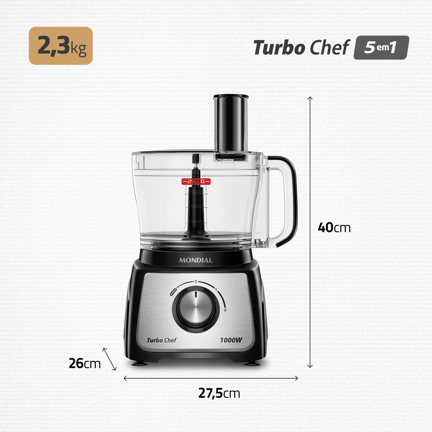 Multiprocessador 5 Em 1 Mondial Turbochef Potência 1000w Loi