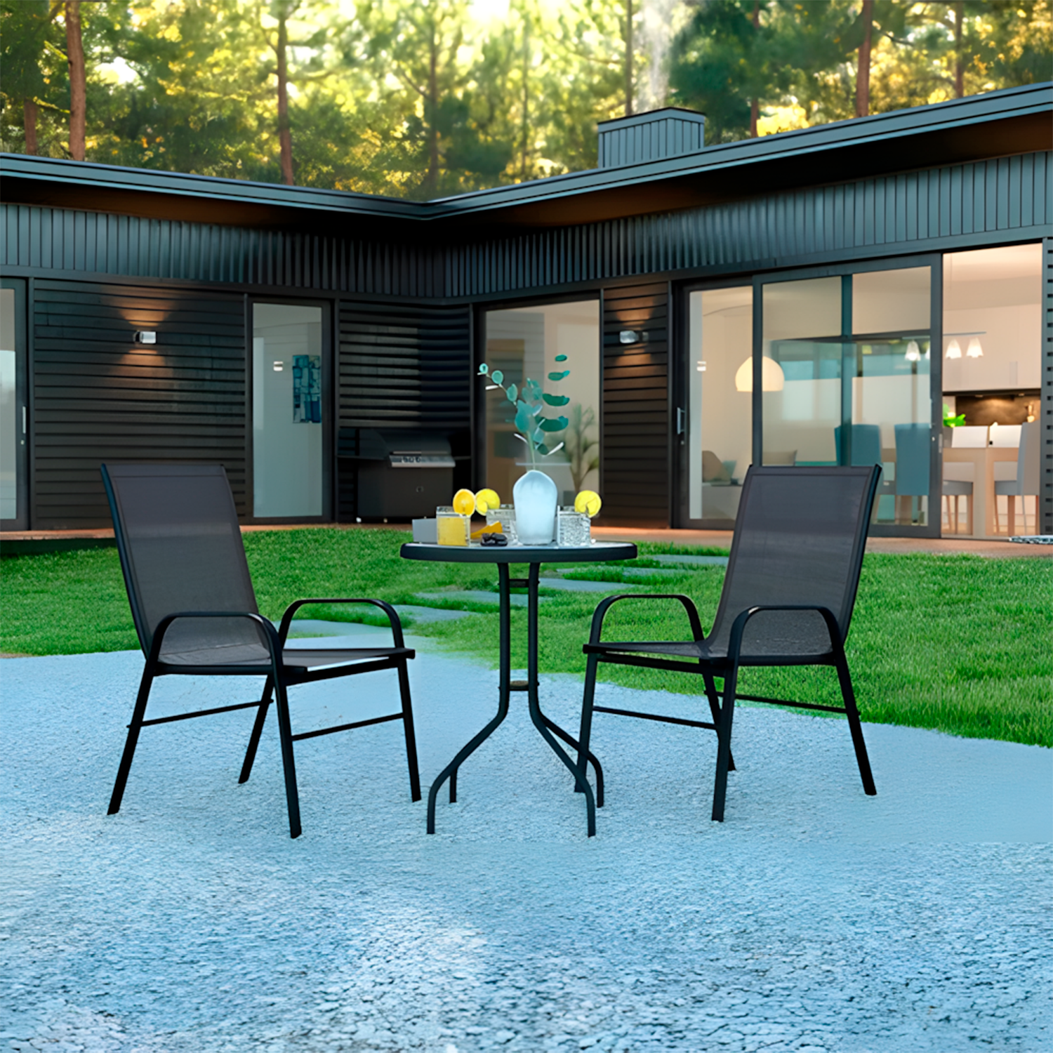 Conjunto de Mesa com 2 Cadeiras Empoli EM-6021 para Jardim