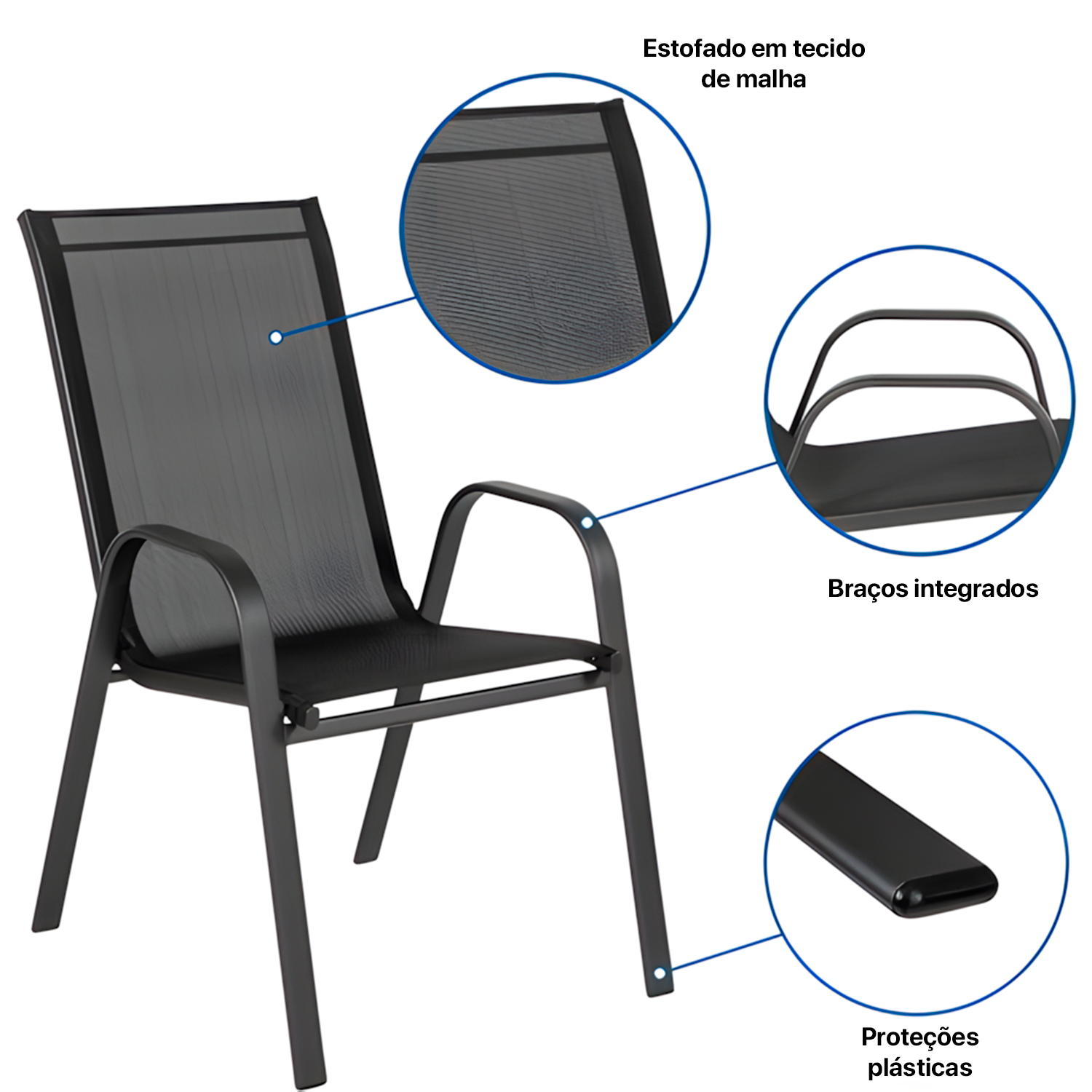 Conjunto de Mesa com 2 Cadeiras Empoli EM-6021 para Jardim