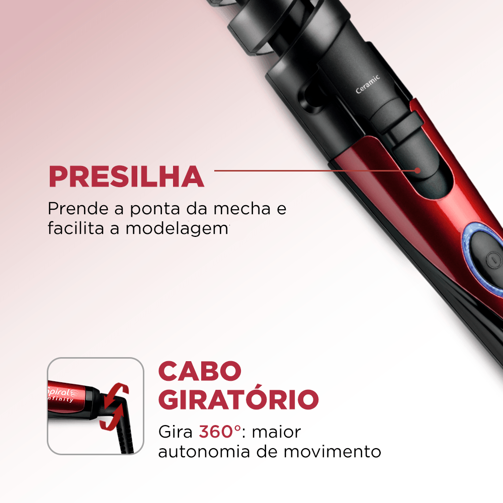 Modelador Cachos Espiral Mondial Em-05 Infinity Bivolt