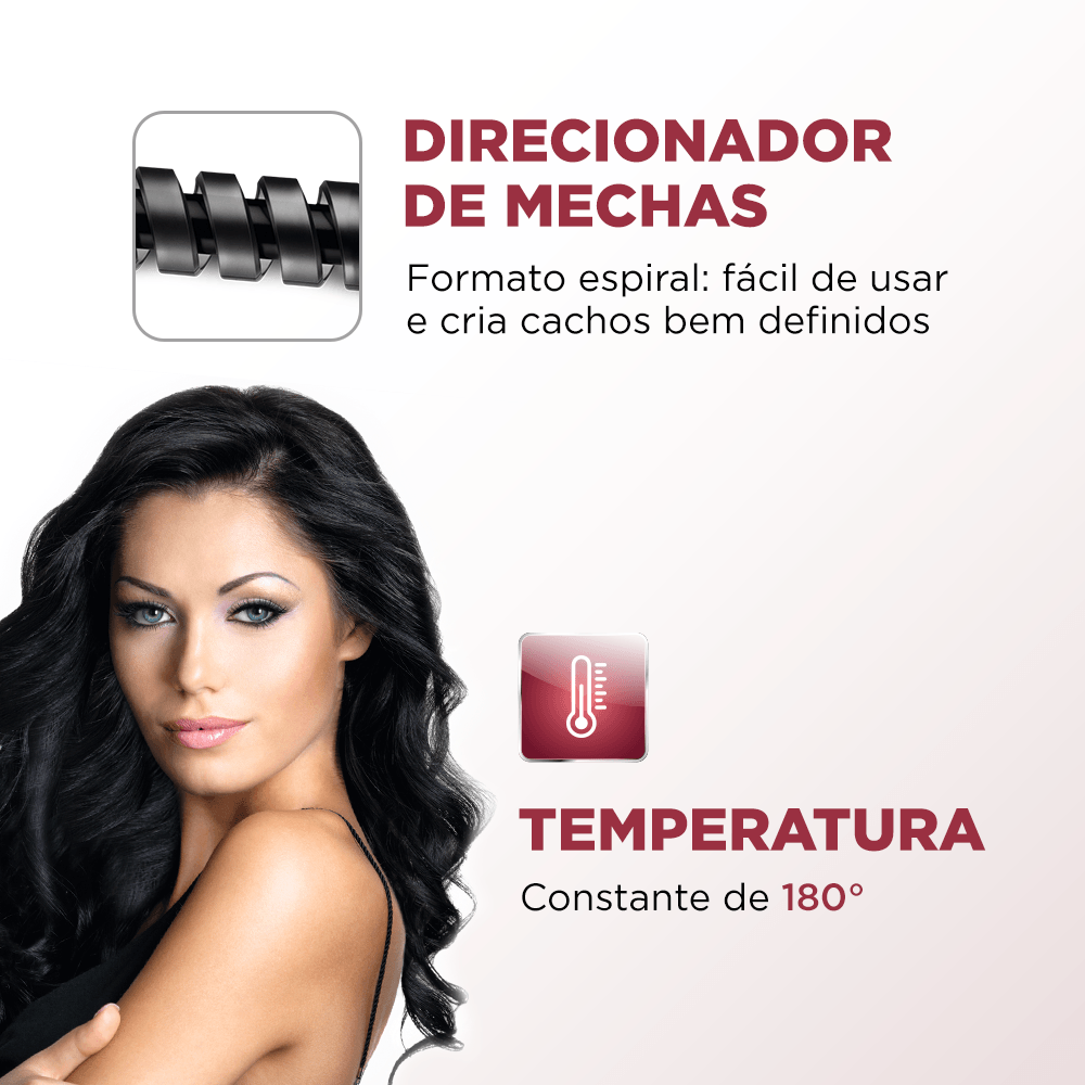 Modelador Cachos Espiral Mondial Em-05 Infinity Bivolt