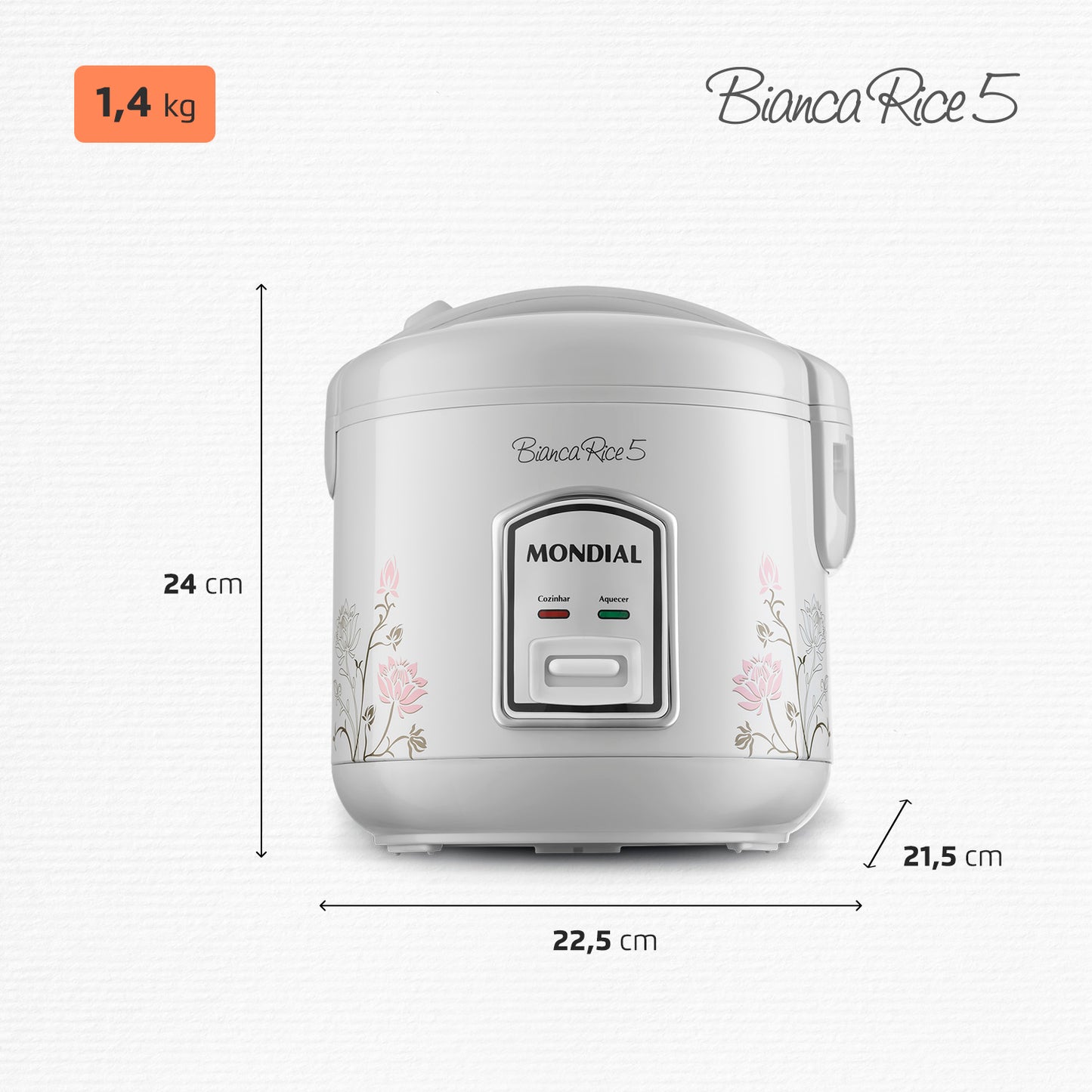 Panela De Arroz Elétrica Mondial Bianca Rice Npe-05-5x 400w