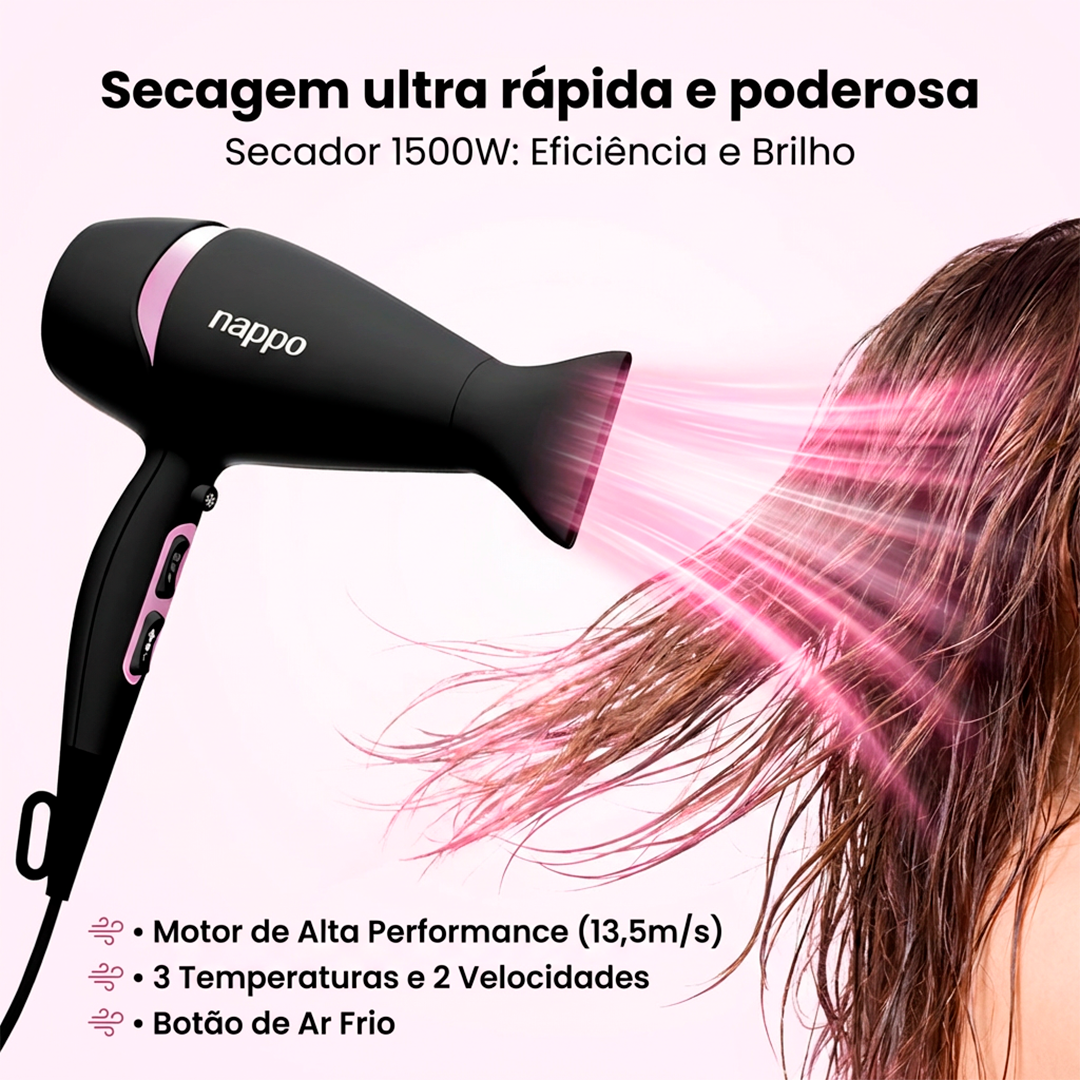 Secador Babyliss E Prancha Alisadora Nappo 3 Em 1 60hz 1500w