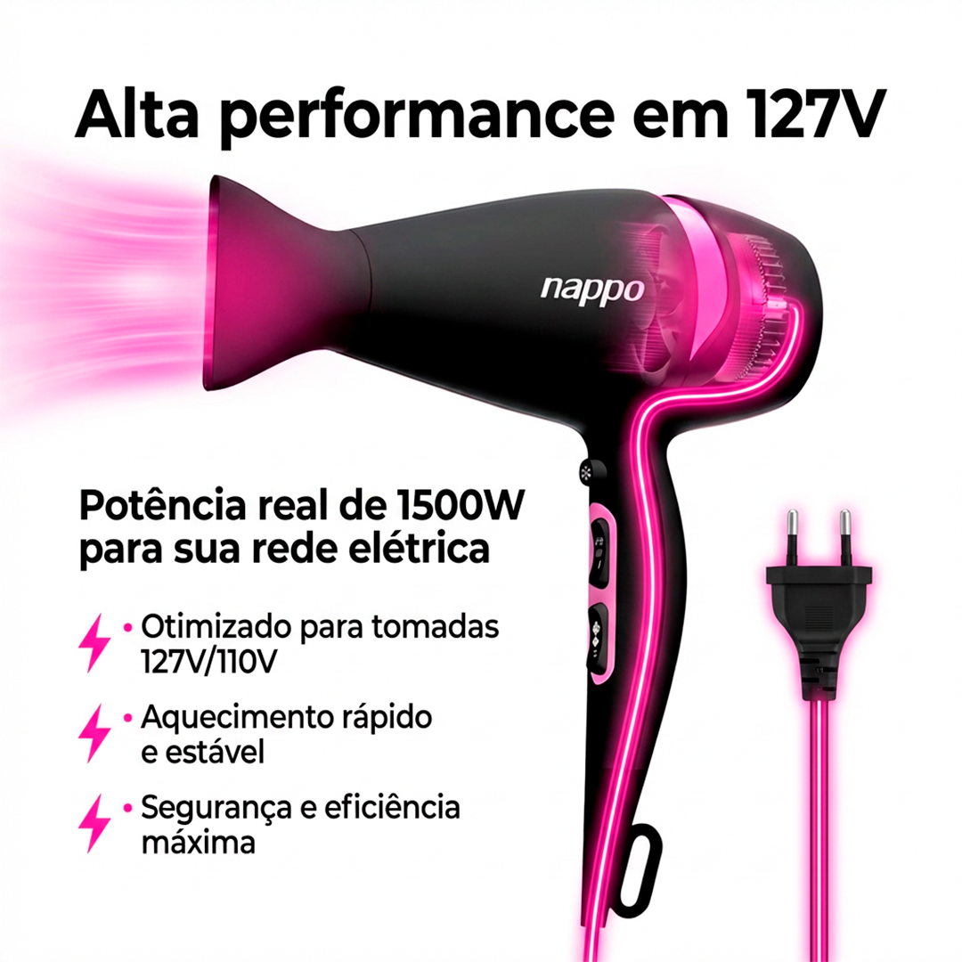 Secador Babyliss E Prancha Alisadora Nappo 3 Em 1 60hz 1500w