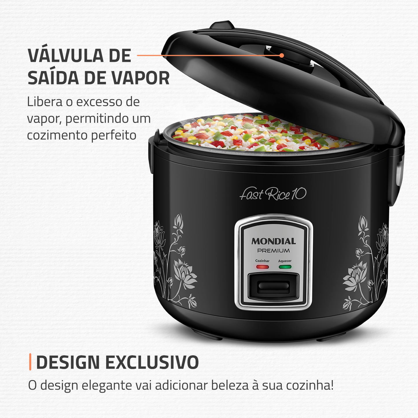 Panela Elétrica De Arroz Pe-44-10x Mondial 700w 10 Xícaras