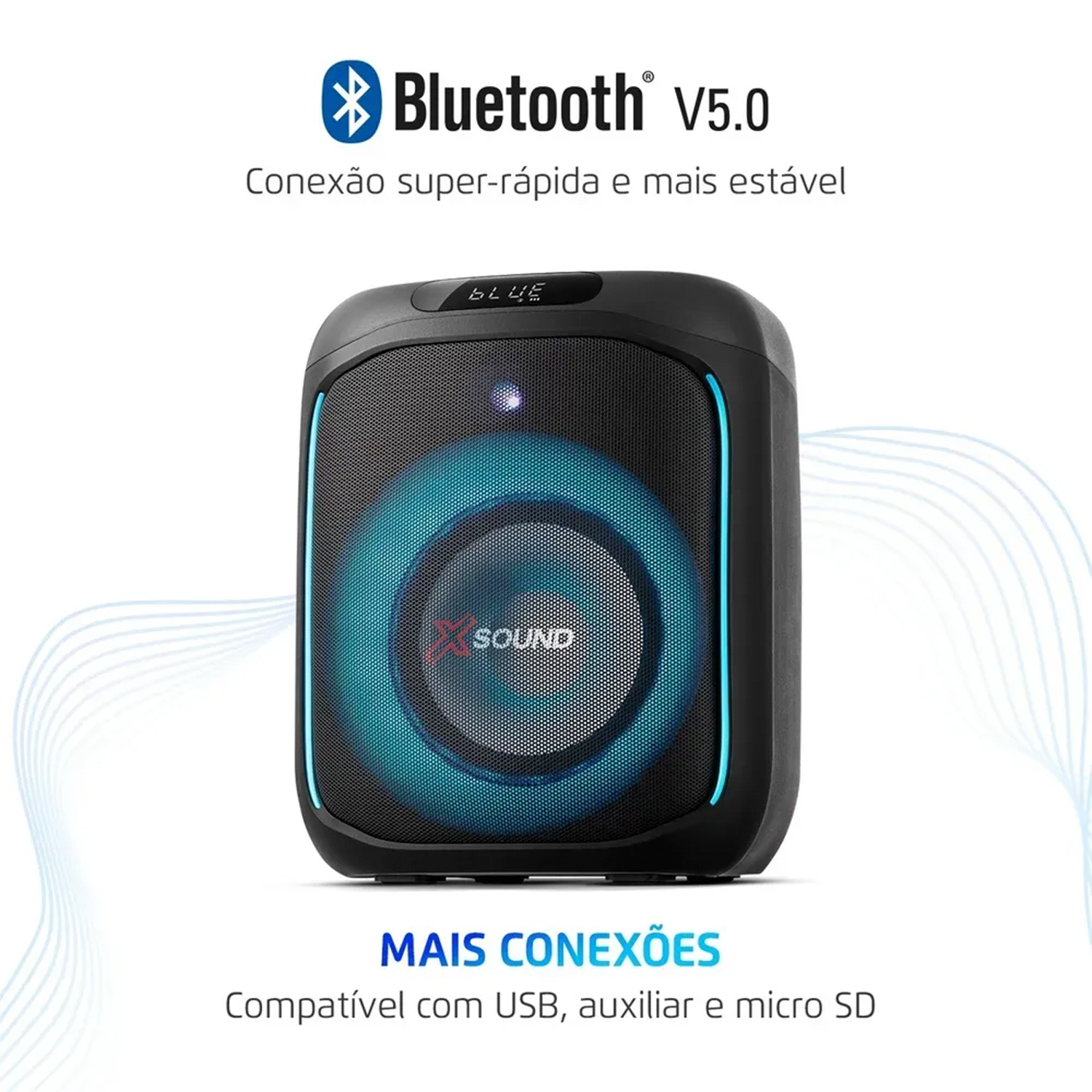 Caixa de Som Box Mondial Party PBX-350 com LED Digital 350W