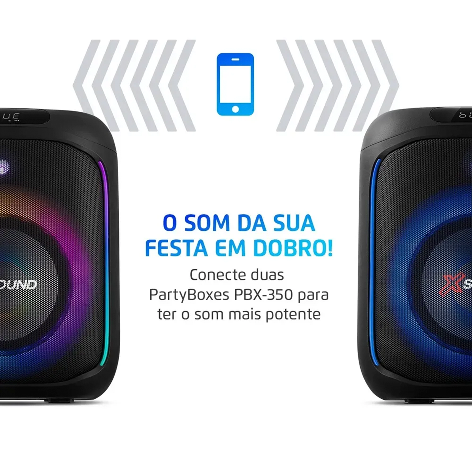 Caixa de Som Box Mondial Party PBX-350 com LED Digital 350W