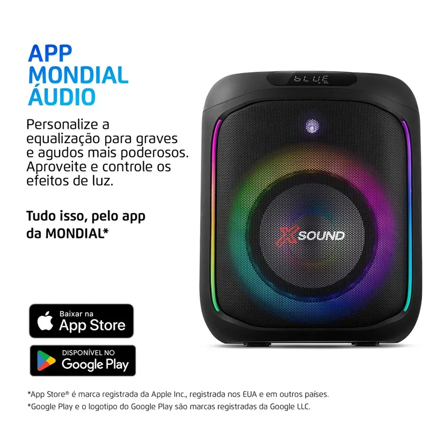 Caixa de Som Box Mondial Party PBX-350 com LED Digital 350W