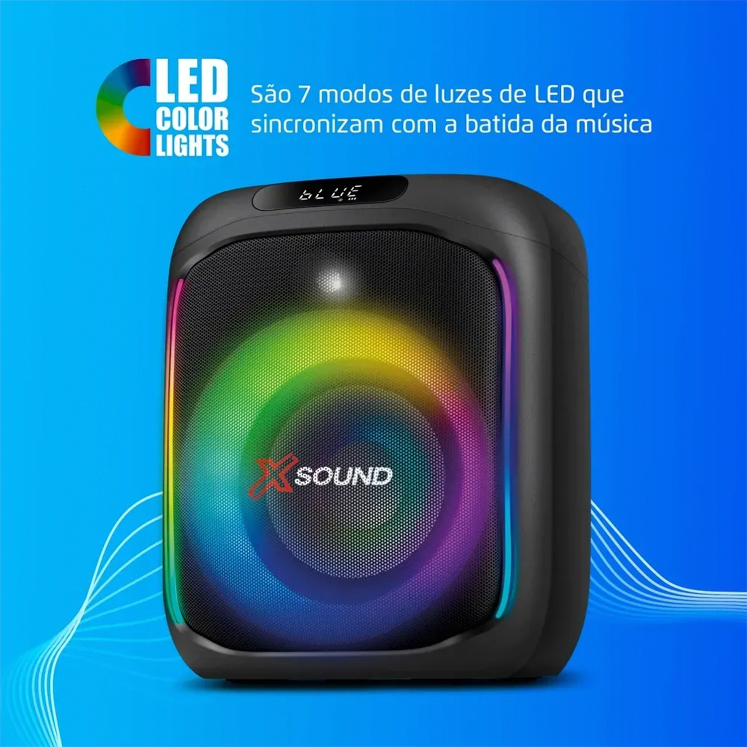 Caixa de Som Box Mondial Party PBX-350 com LED Digital 350W