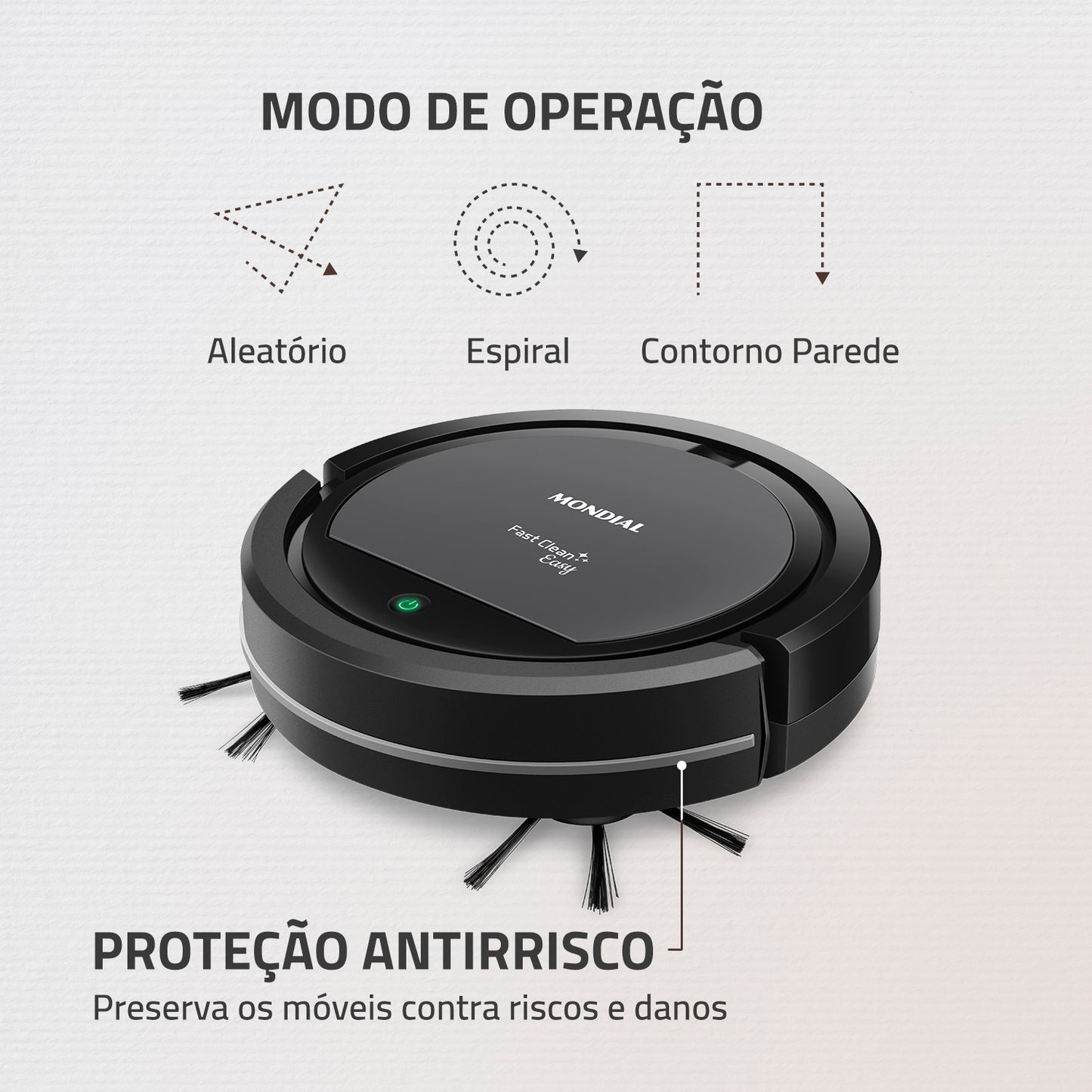 Aspirador Robô Fast Clean Mondial Rb08 Bivolt 30w