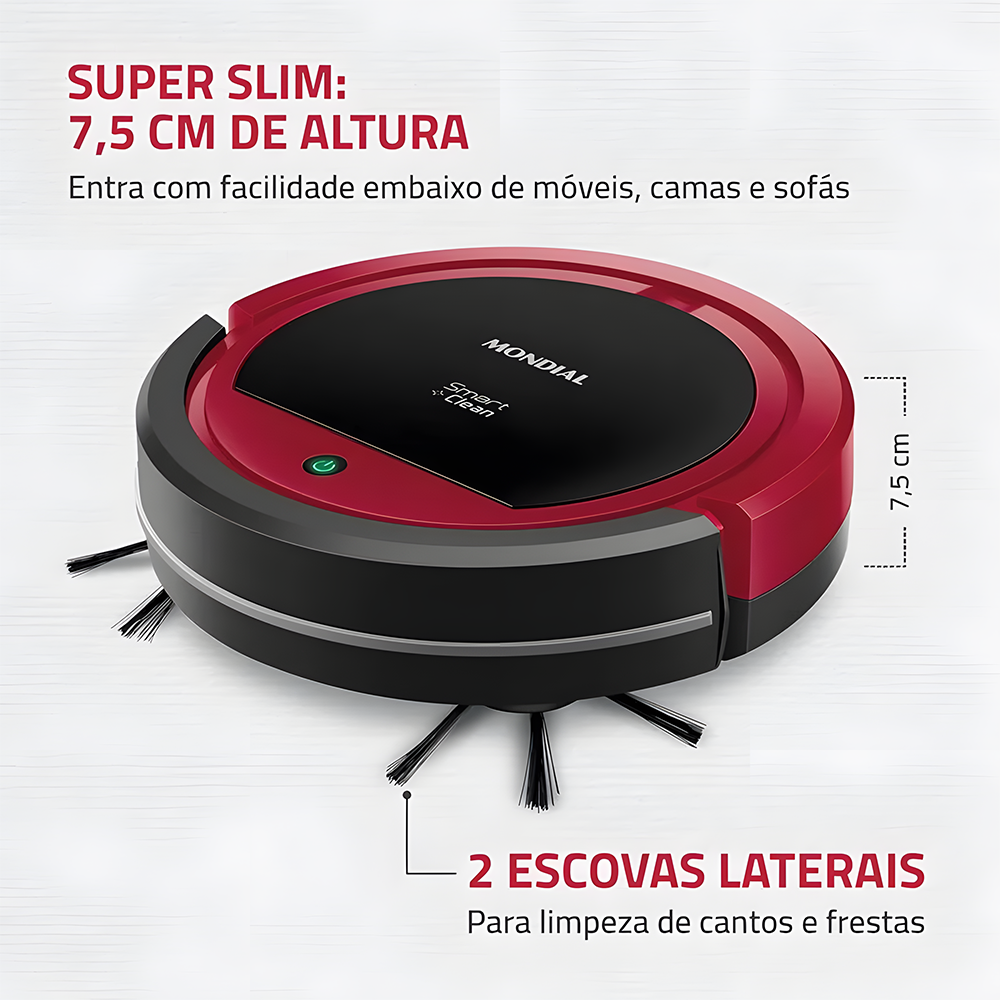 Aspirador De Pó Robô Smart Clean Mondial Rb-07 Bivolt 30w