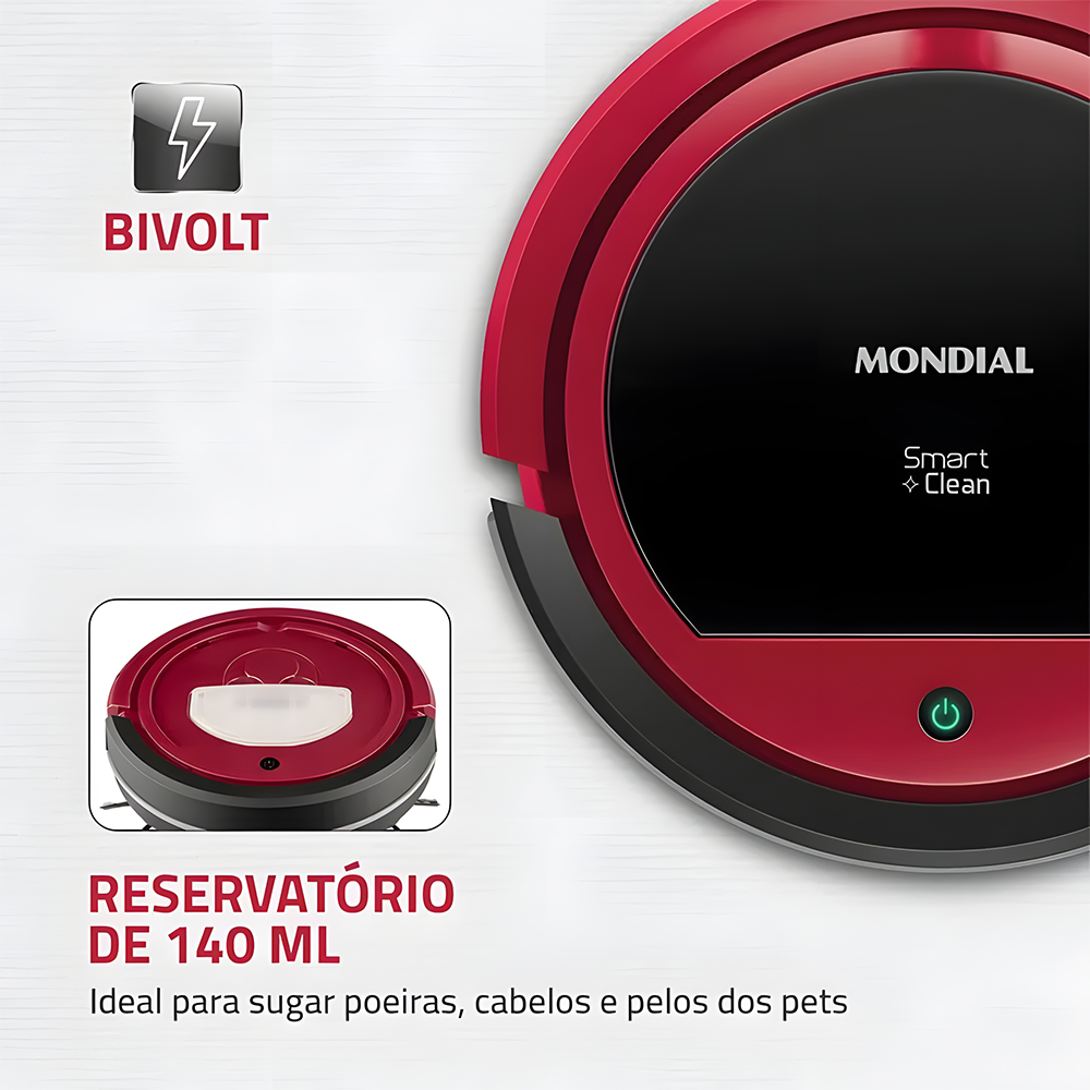 Aspirador De Pó Robô Smart Clean Mondial Rb-07 Bivolt 30w