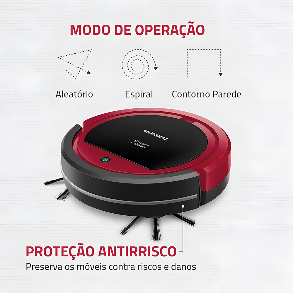 Aspirador De Pó Robô Smart Clean Mondial Rb-07 Bivolt 30w